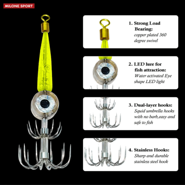 LED Luminous Squid Hook