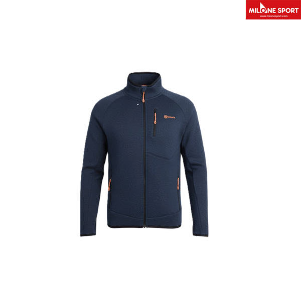 Virgo giacca full zip in knit con tasca patch